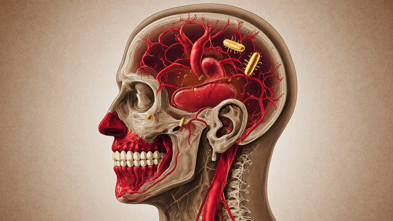 Infekce z předních zubů se šíří krví do srdce a mozku