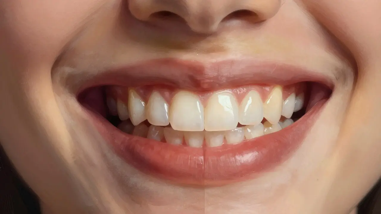 Porovnání před a po: křivé zuby versus dokonalý úsměv s keramickými fazetami.