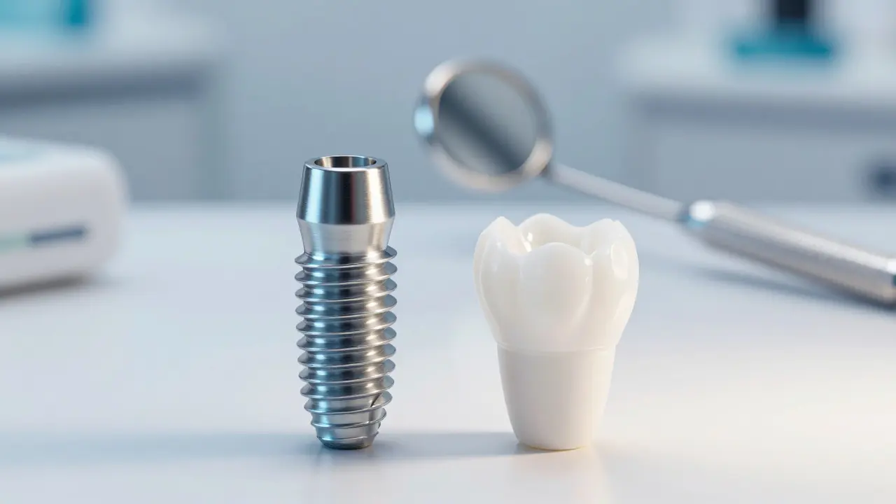 Porovnání materiálů pro zubní implantáty: Titán vs. Zirkonia