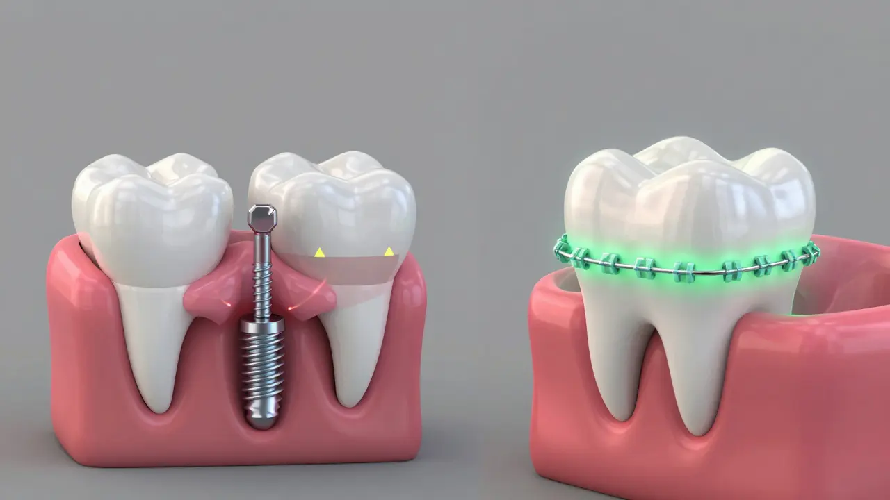 Srovnání extrakce s implantátem a zachováním zubu