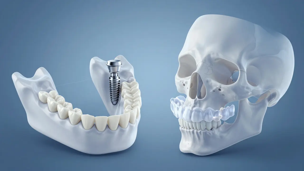 Porovnání stabilních implantátů a volných klasických náhrad