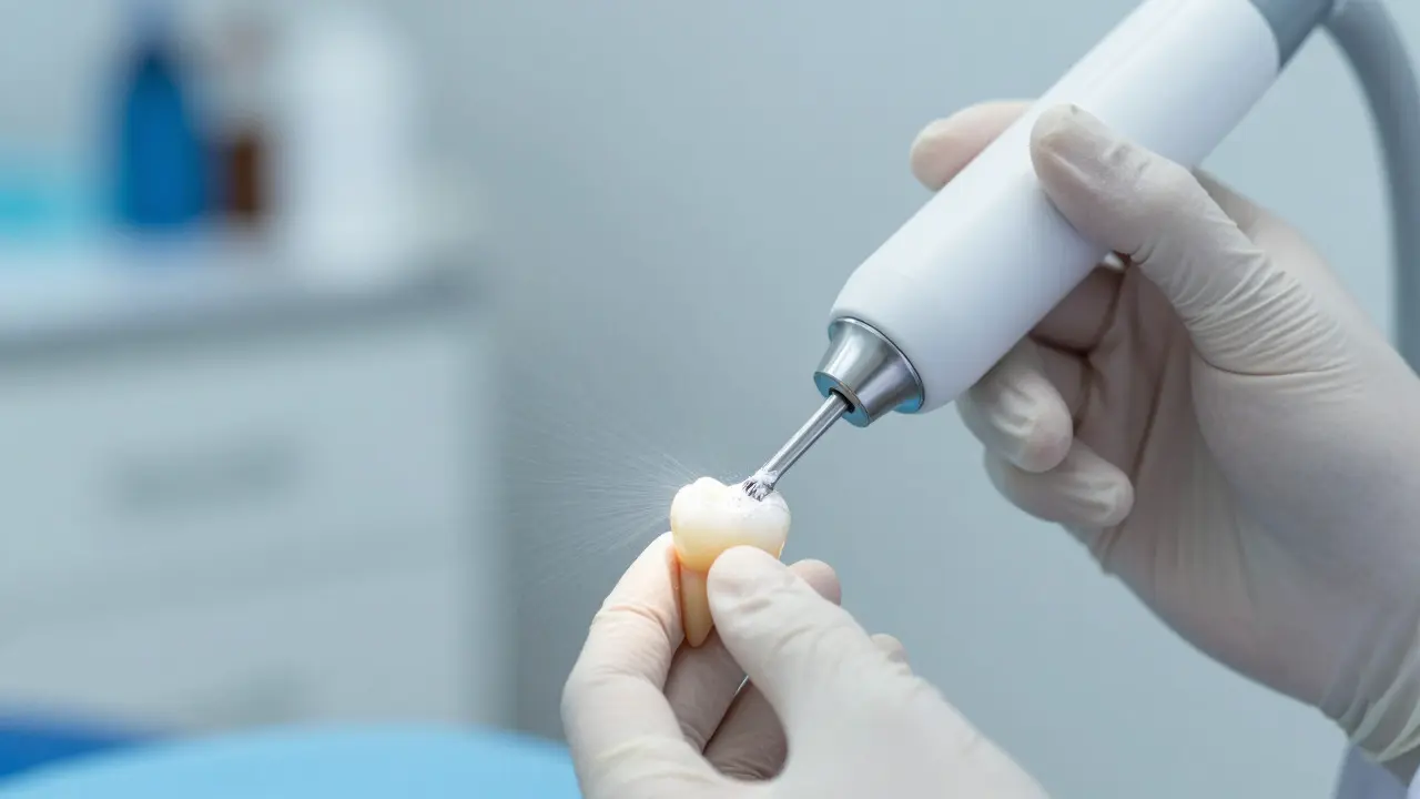 Co je pískování zubů? Vysvětlení metody, rizika a bezpečné alternativy
